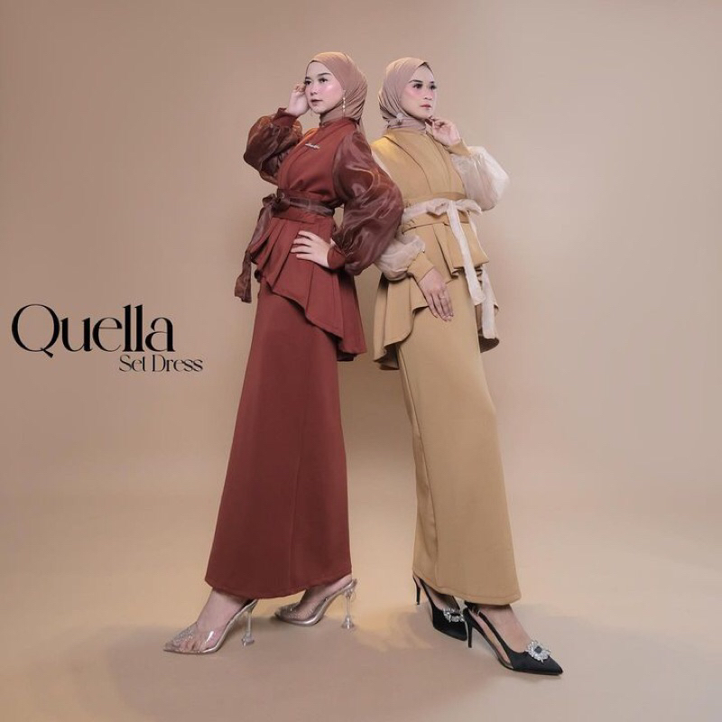 QUELLA SET DRESS MK | Dress kondangan muslim hijab | Lamisha