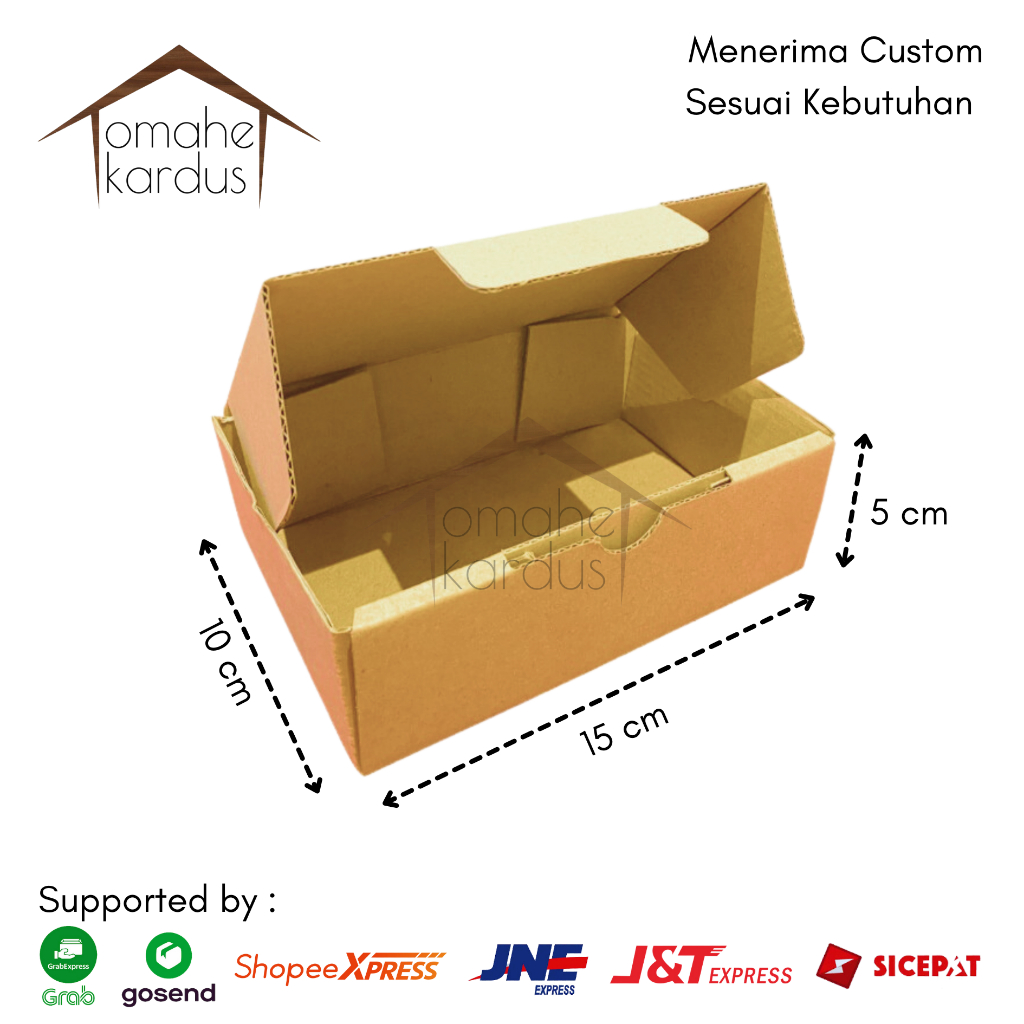 

kardus Die cut polos baru uk 15x10x5 cm