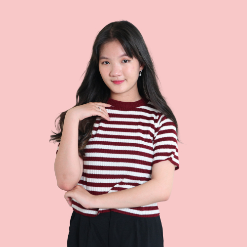 T-shirt Oneck Rajut Kaos Salur Lengan Pendek Wanita