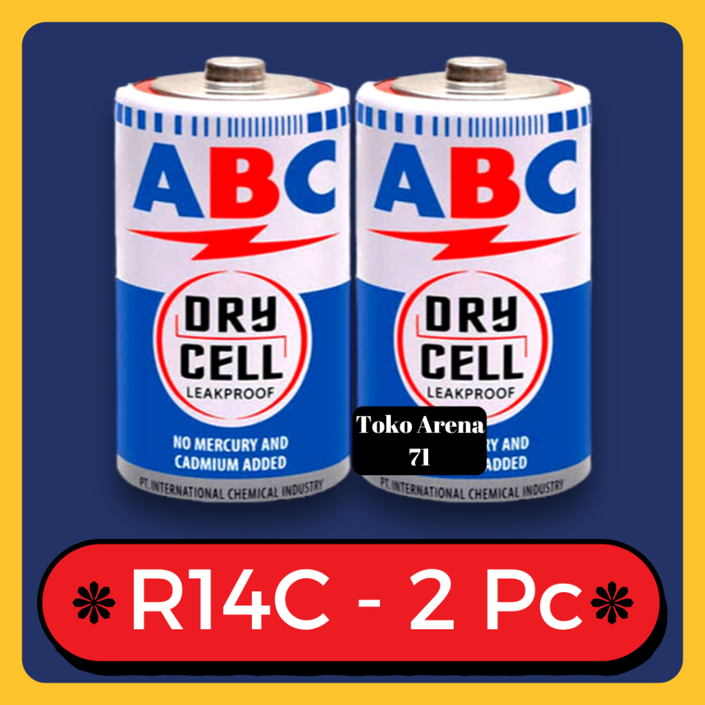 Baterai ABC Biru Sedang R14C Size C / Batre ABC Biru R14C 2 Pcs 1.5V