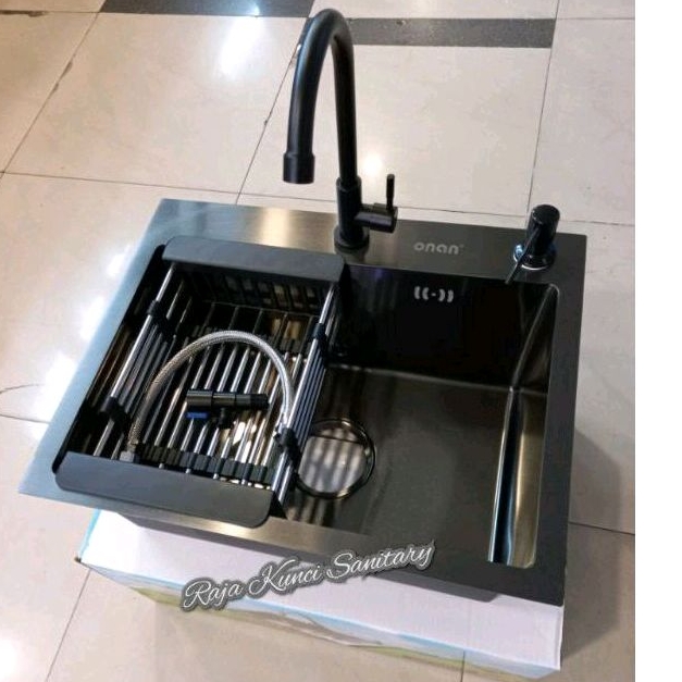 Kitchen Sink 5040 Black ONAN GOLDEN HAND/Paket Lengkap Kitchen Sink 5040 Stainless Black/Onan/Golden Hand