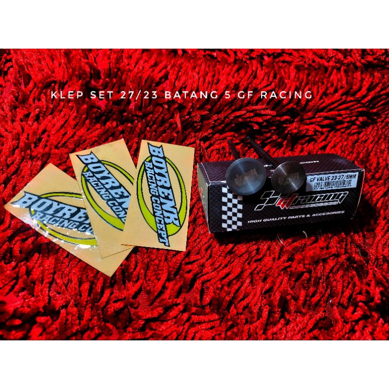 KLEP SET 27/23 BATANG 5MM GF RACING - BOYRENK RACING CONCEPT