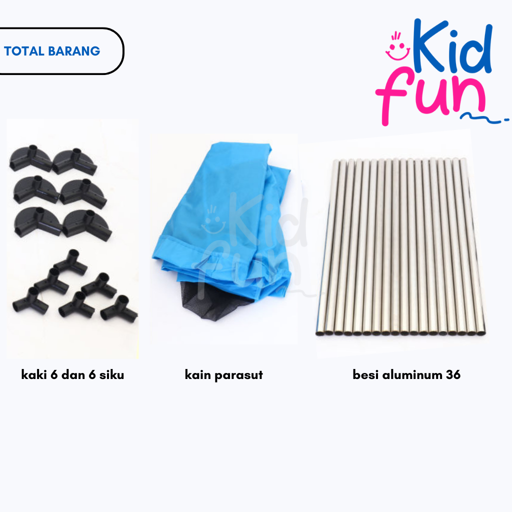 KidFun - Perlengkapan Bayi Playpen Pagar Anak-anak Stainless Steel Keranjang Mandi Bola Model Hexagon Peralatan Bayi Tempat Tidur Bayi