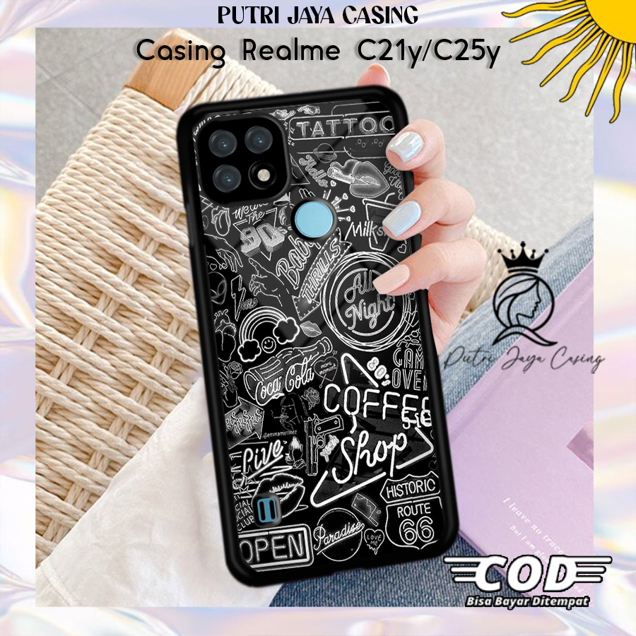 Case Hp Realme C21y C25y Casing Realme C21y C25y Motif AESTHEBLACK Casing Terbaru Case Karakter Lucu
