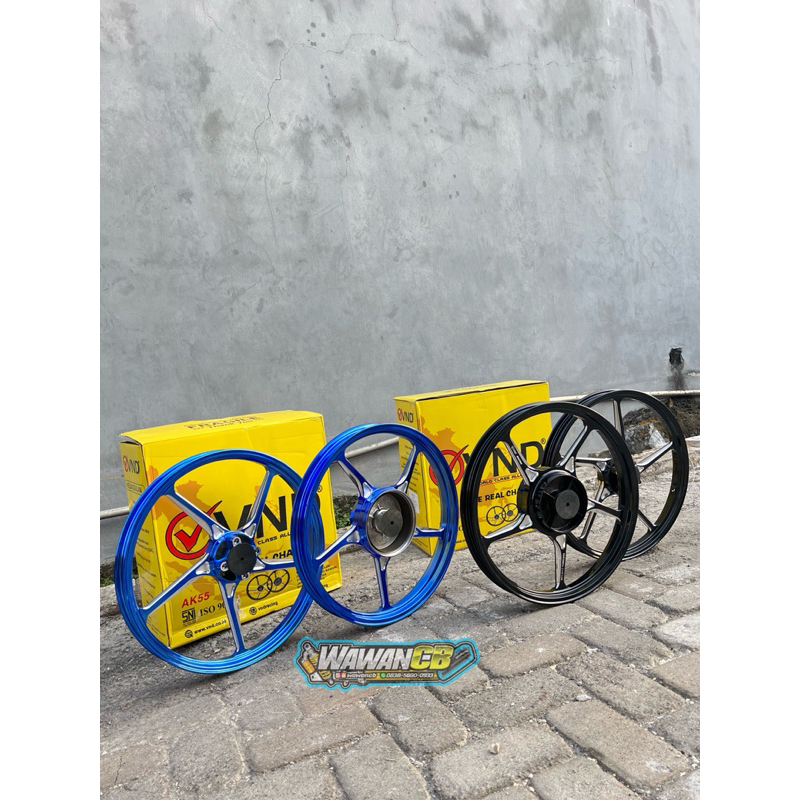 Velg VND AK55 160 185 17 hitam dan biru