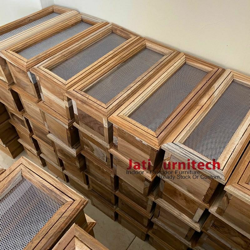 loster kayu jati - roster kayu jati - loster kasa almunium anti nyamuk - pilihan ukuran - STOK SELAL