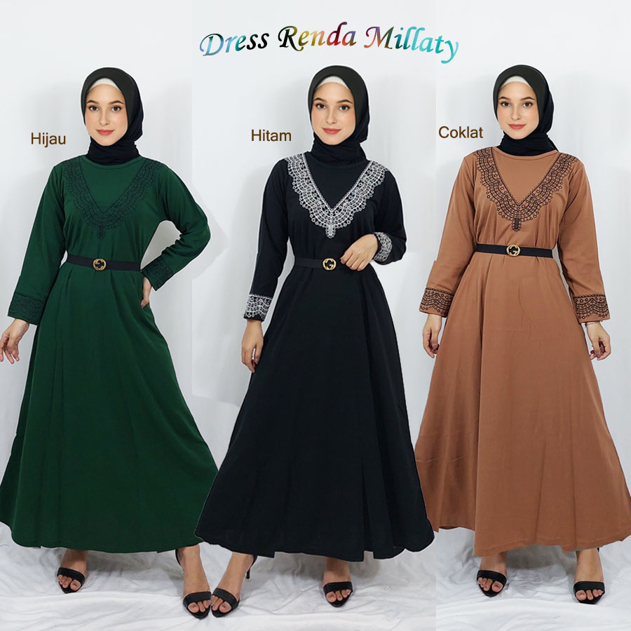 DRESS BORDIR MILLATY DIRRA MEWAH MODERN MAXY WANITA CANTIK GL FASHION