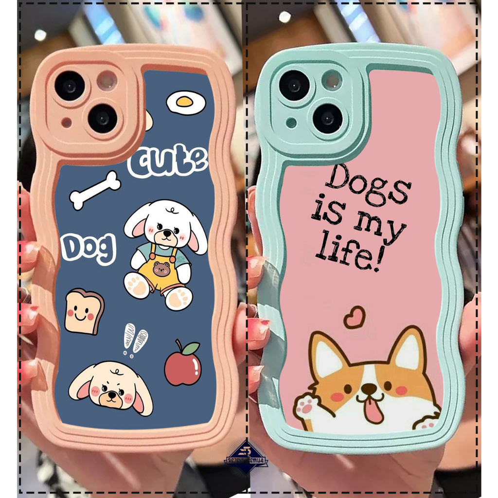 CUSTOM SOFTCASE SILIKON GELOMBANG WAVY CUSTOM DOG CUTE CUTE FOR REALME C2 C1 5 5I 5S C3 8 8I 9 PRO 1