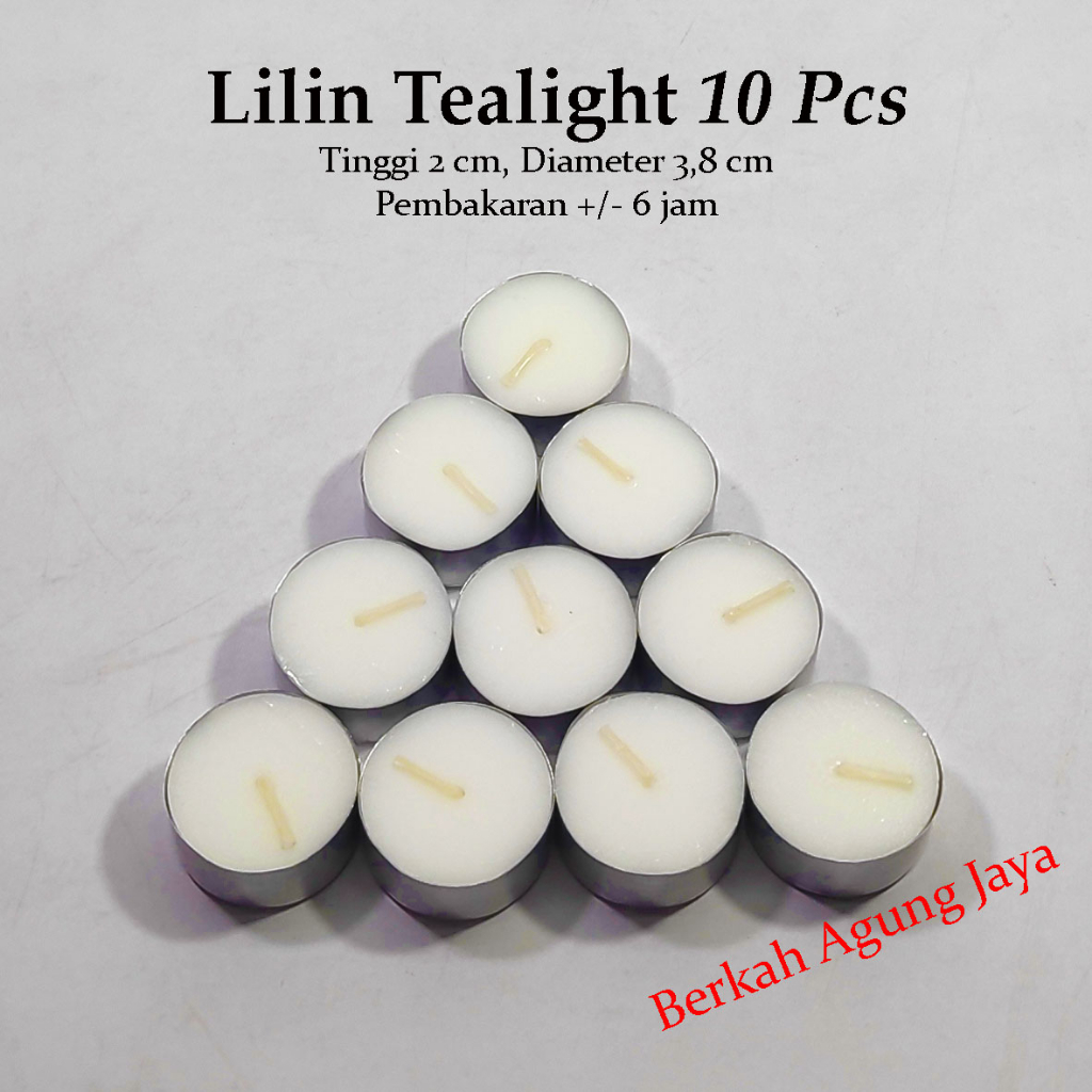 Lilin Tealight / Lilin Aromaterapi / Lilin Kaleng Isi 10 Pcs