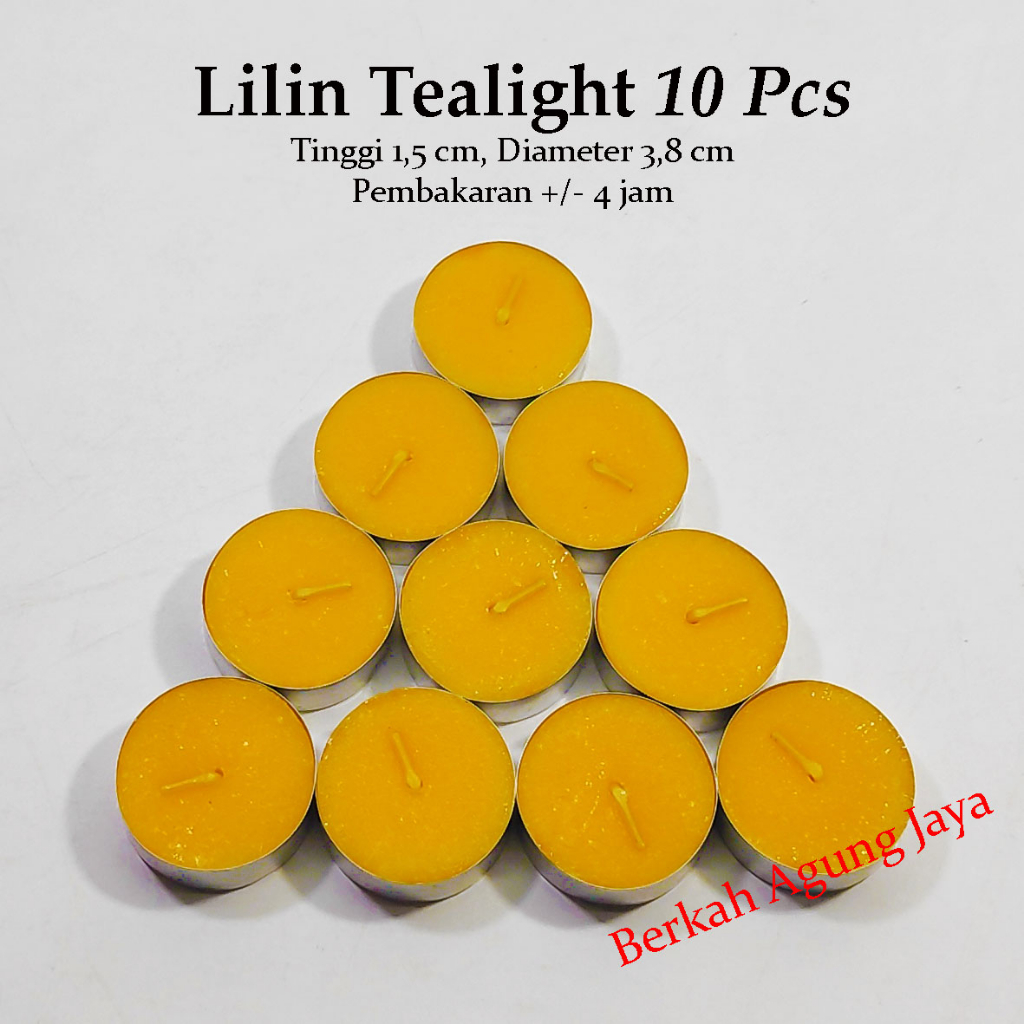 Lilin Tealight / Lilin Aromaterapi / Lilin Kaleng Isi 10 Pcs