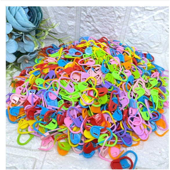 Peniti Hijab Rainbow Bahan Plastik Pin Jilbab Warna Warni  Peniti Rajut Penanda Rajutan Locking Stitch Marker