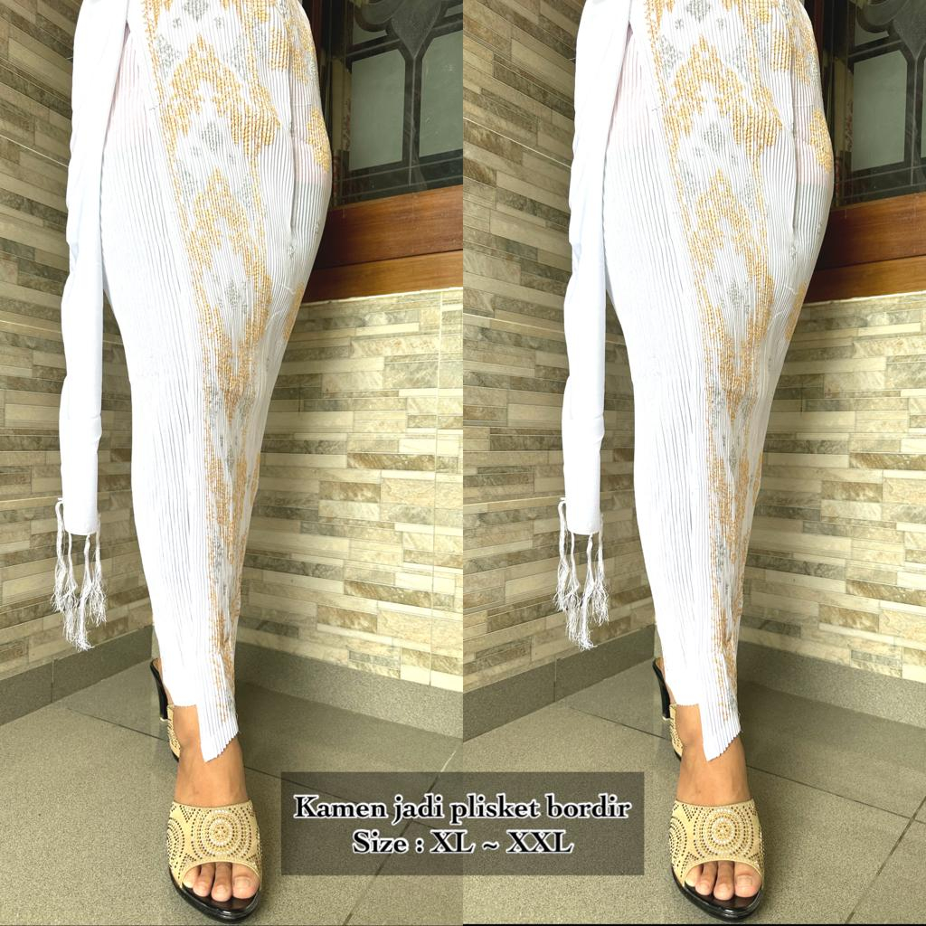 kamen jadi plisket po bordir + selendang