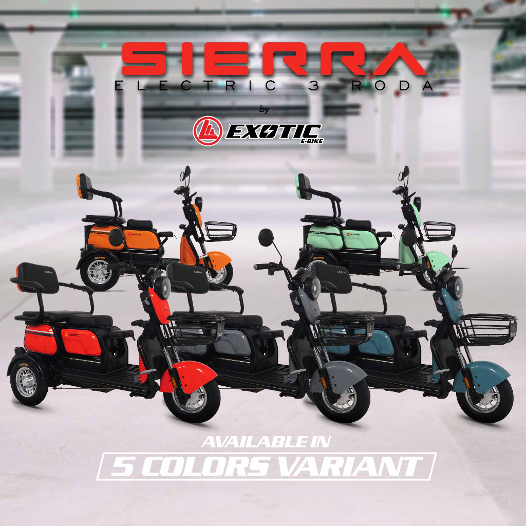 Motor Listrik Roda 3 Exotic Sierra 48V800W Electric Motorcycle