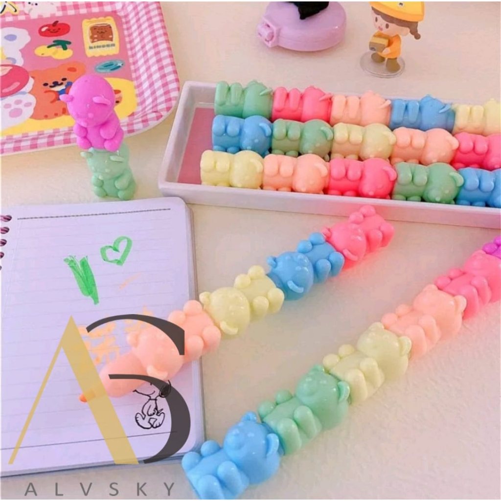 STABILO MARKER SUSUN GUMMY BEAR PENGUIN HIGHLIGHTER WARNA WARNI 1 SET ISI 5 PCS