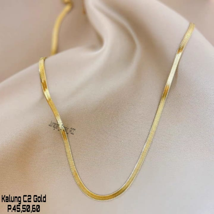 Kalung Titanium Gepeng tren Polos Anti Karat Anti Luntur
