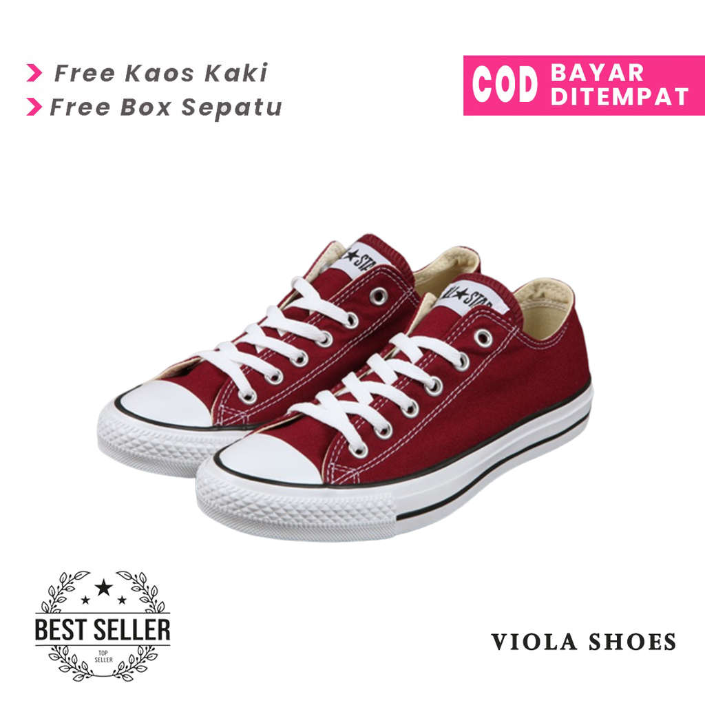 SNEAKERS KANVAS PREMIUM MAROON SEPATU CONVERSE ALL STAR CHUCK TAYLOR CT VIOLA SHOES