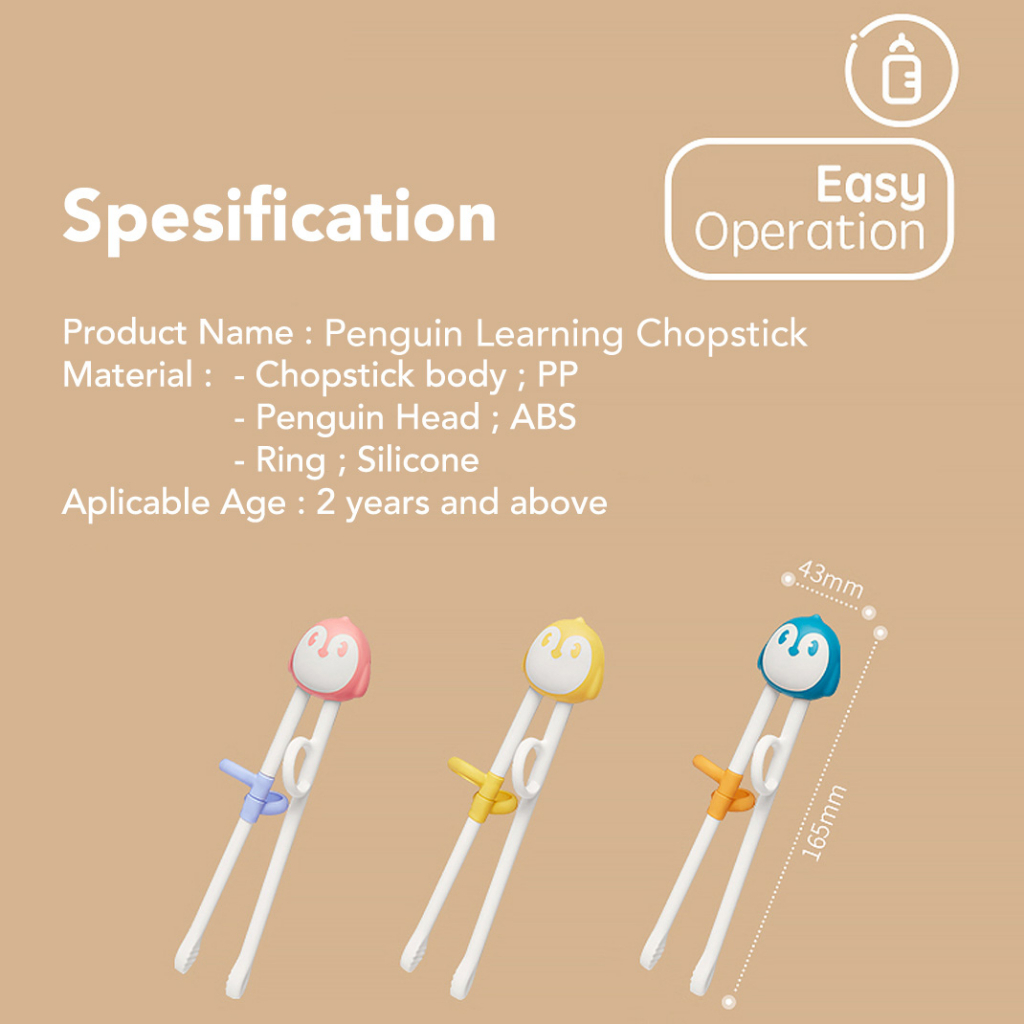 Sakumini Penguin Chopsticks Training Sumpit Belajar Makan Bayi Anak