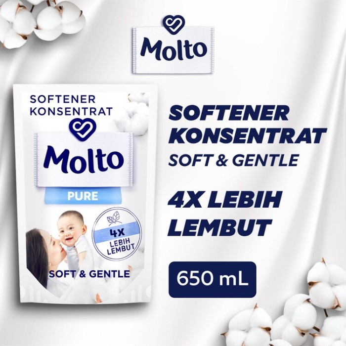 MOLTO PURE 650ML PELEMBUT PEWANGI PAKAIAN KONSETRAT SOFTENER BAJU BAYI