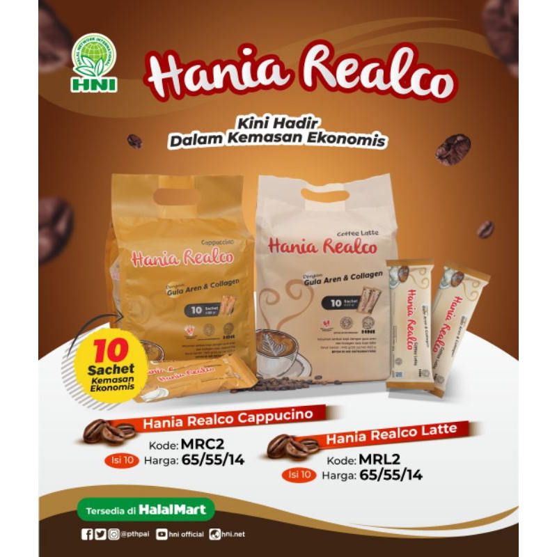

Kopi Hania Realco isi 10 Sachet HNI HPAI