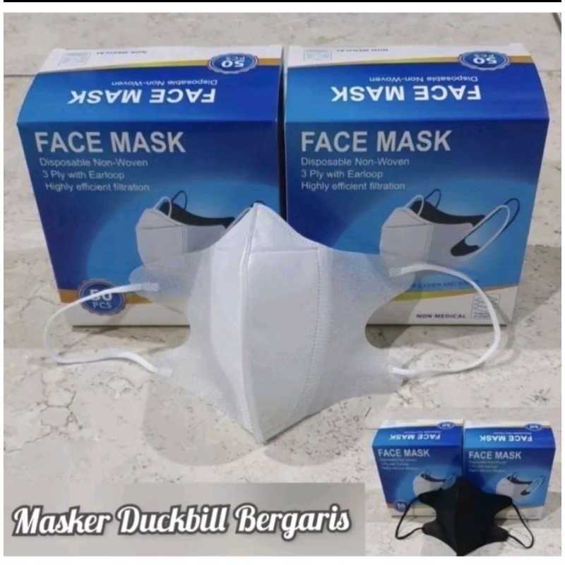 MASKER DUCKBILL FACE MASK 3PLY BERGARIS