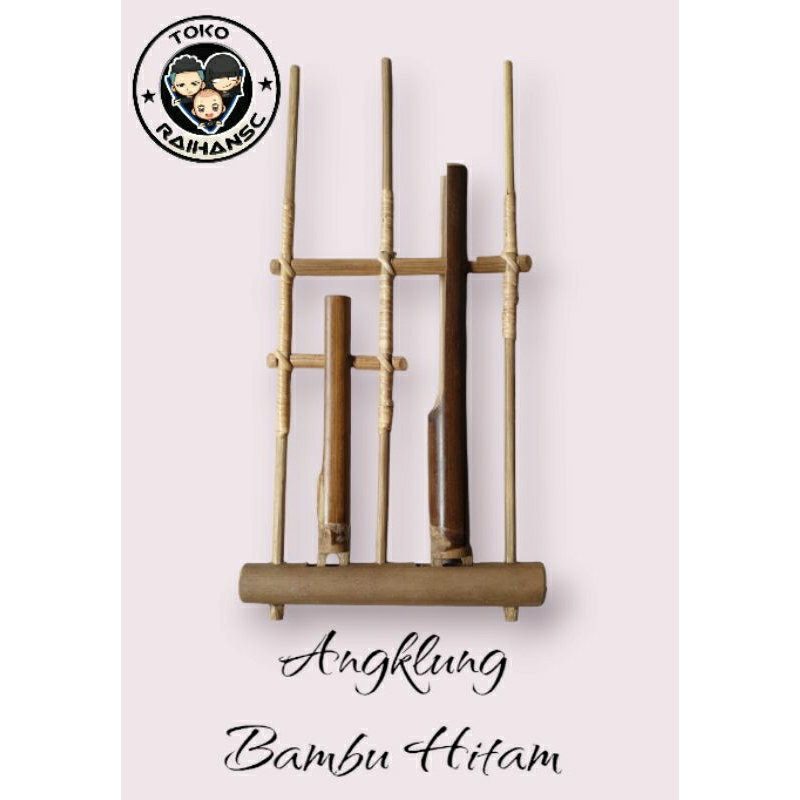 Jual Angklung Satuan 1 oktaf Ukuran Mini/Kecil (Nada Tinggi)  bambu hitam asli