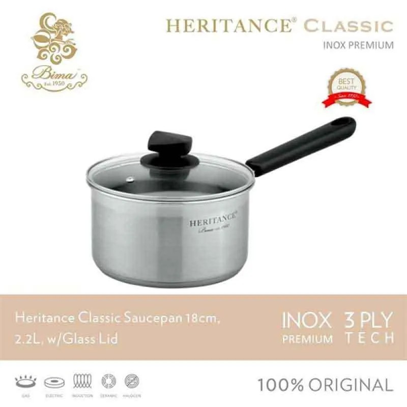 Panci Bima Heritance Classic Saucepan 18cm, 2.2L, w/Glass Lid