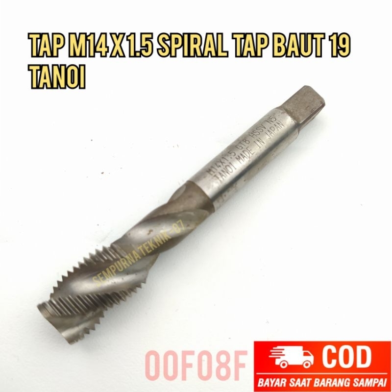 Tap M14 x 1.5 Spiral Tap Baut 19 Tanoi Bukan OSG Yamawa

