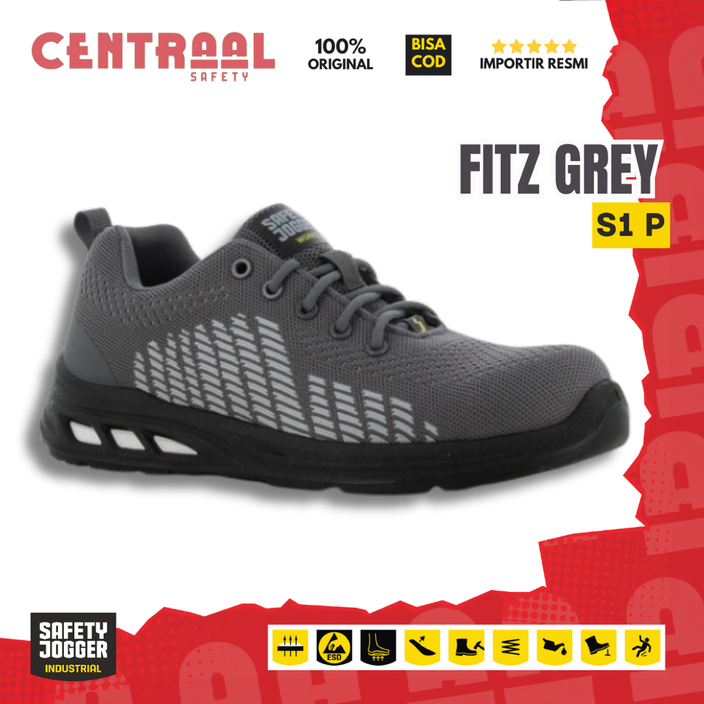 Safety Jogger Fitz Grey / Sepatu Safety Jogger