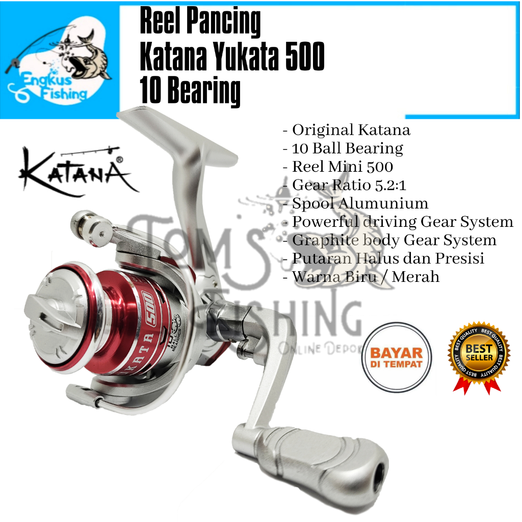 Reel Pancing Mini Katana Yukata 500 UL (10 Bearing) Spool Almunium Murah - Engkus Fishing