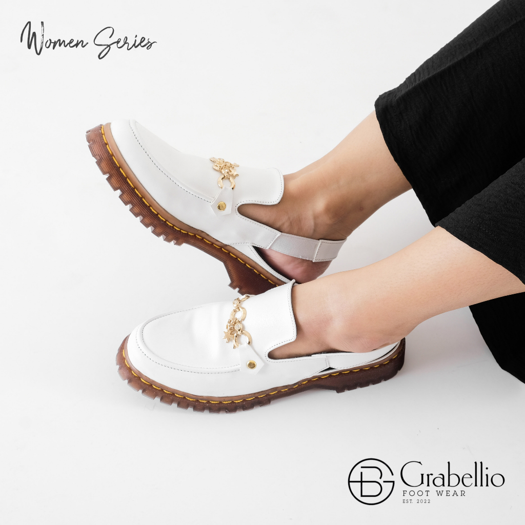 Docmart Sepatu Sandal Wanita Gaya Korea| Sandal Wanita| Docmart Wanita| Sandal Docmart| Jenny Mules by GRABELLIO ORIGINAL| Gaya Korea