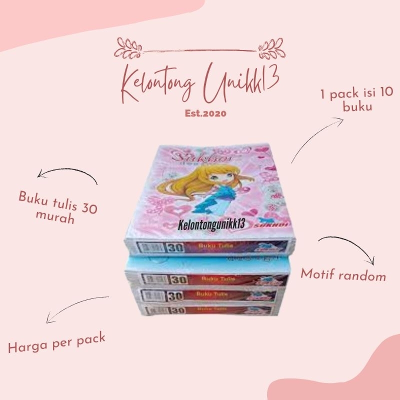 

BUKU TULIS 30 LEMBAR MURAH / BUKU LA/AL/SUKHOI/MERAK MERAH / BUKU MURAH