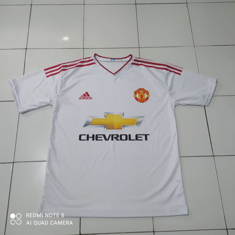Retro Jersey Manchester united away putih - Full Printing - gratis Request Nama dan Nomor Punggung