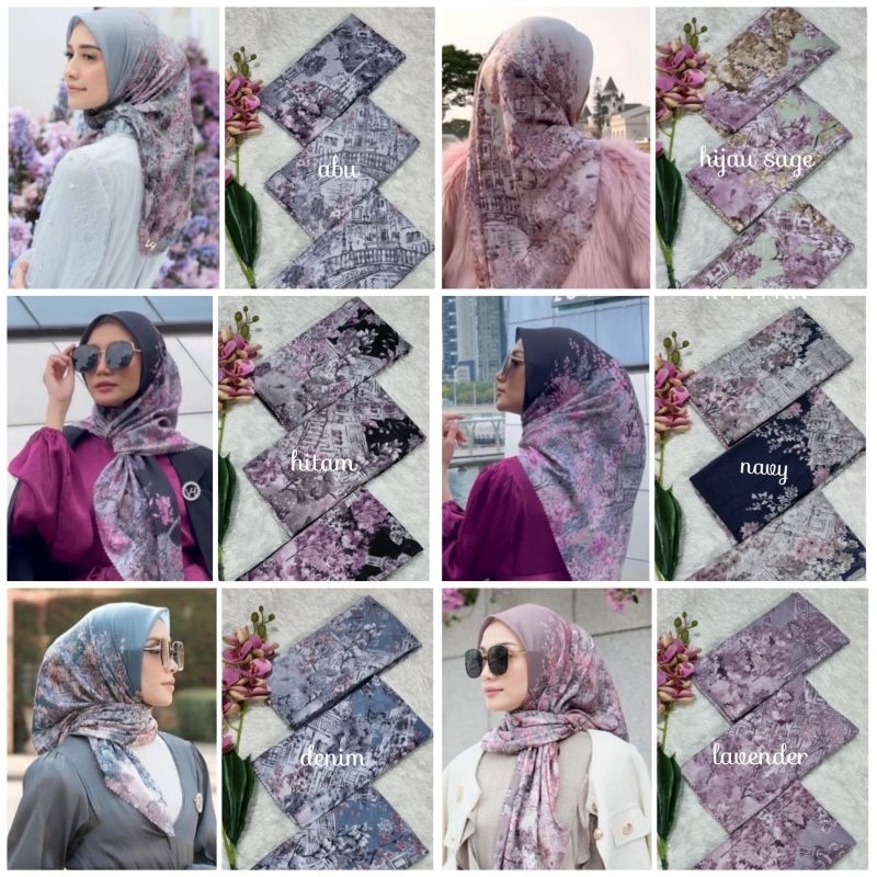 jilbab segi empat  motif voal motif lasercut denay motif voal motif premium (harga grosir partai)