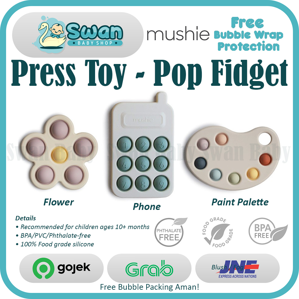 Mushie Press Toy / Mainan Edukasi Push Pop Fidget Anak Bayi