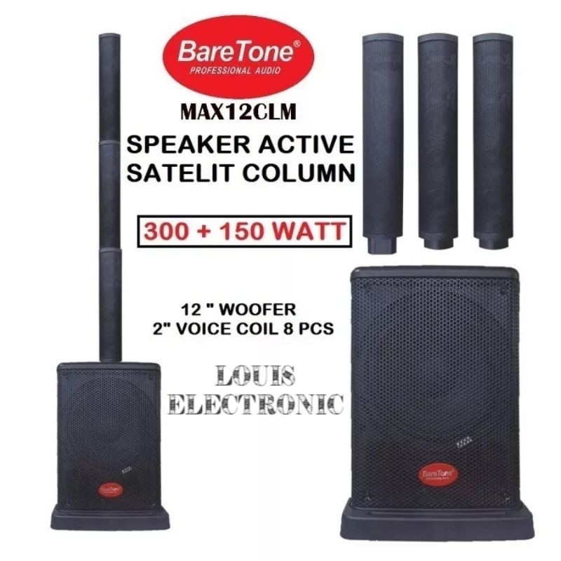 Speaker Aktif Satelite Column BareTone MAX12CLM 12CLM 12 Inch ORIGINAL