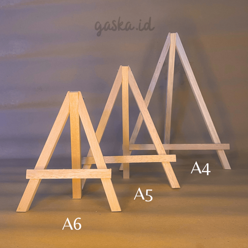 

[GASKA] Easel Stand lukis, Kanvas, Standing Hp, Kayu Penyangga segitiga