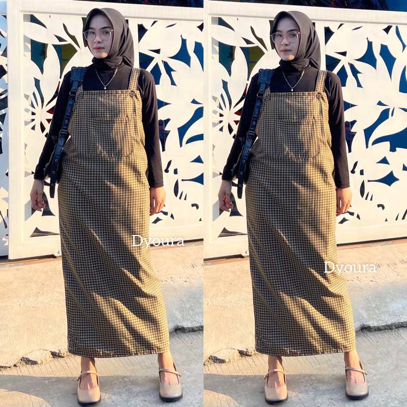 overall kotak kotak / Midi Dress Humaira