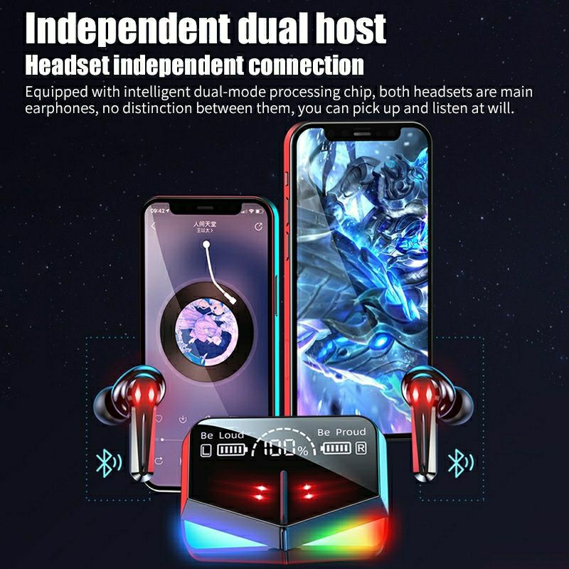 M28 LED DUAL MODE HEADSET BLUETOOTH WIRELESS TWS 5.1 - EARPHONE BLUETOOTH WIRELESS + POWERBANK 3600 MAH