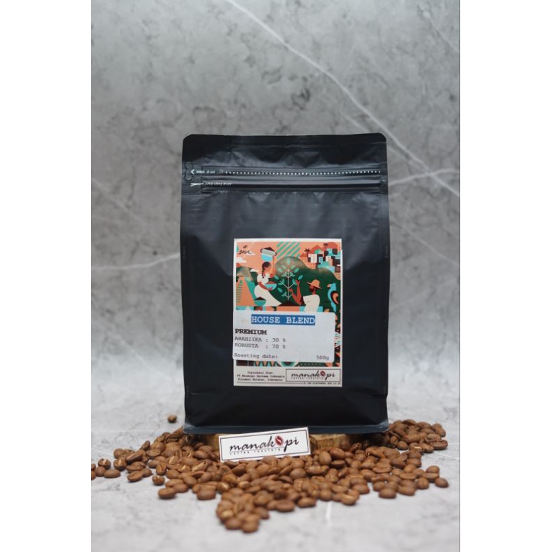 

KOPI HOUSE BLEND PREMIUM ARABIKA 30% : 70% ROBUSTA 1KG