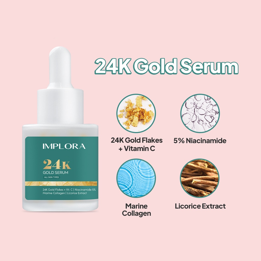 Serum Wajah Implora 20ml | Acne Serum | Brightening Serum | Hydrating Serum | Salmon DNA Serum