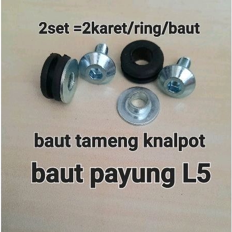 baut tameng knalpot L5. 1.5 cm pth payung