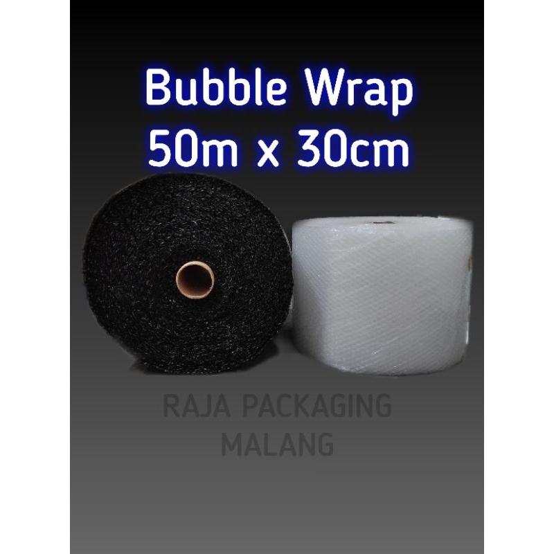 

Bubble Wrap GMP Hitam Bening Potongan Meteran 50m x 30cm Murah