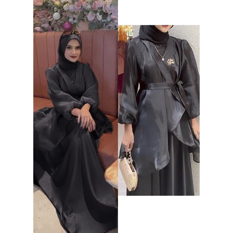O2 Fashion / Maxi organza / gamis muslim model terbaru