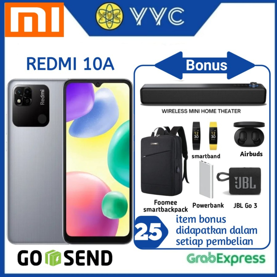 Xiaomi Redmi 10A Ram 4/64GB [Ram 4GB Internal 64GB] - Garansi Resmi