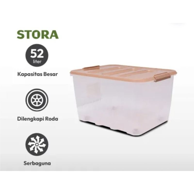 Kotak Penyimpanan Dengan Roda 52L/Storage Box 52L STORA - Orange