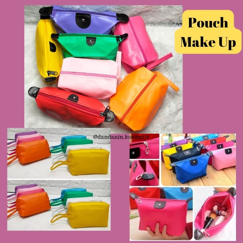 Pouch Make Up Kosmetik Anti Air Bahan Sintetis Ukuran Besar Murah Polos