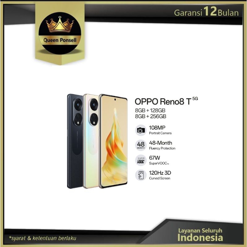 OPPO Reno 8T 5G Ram 8/128Gb Garansi Resmi