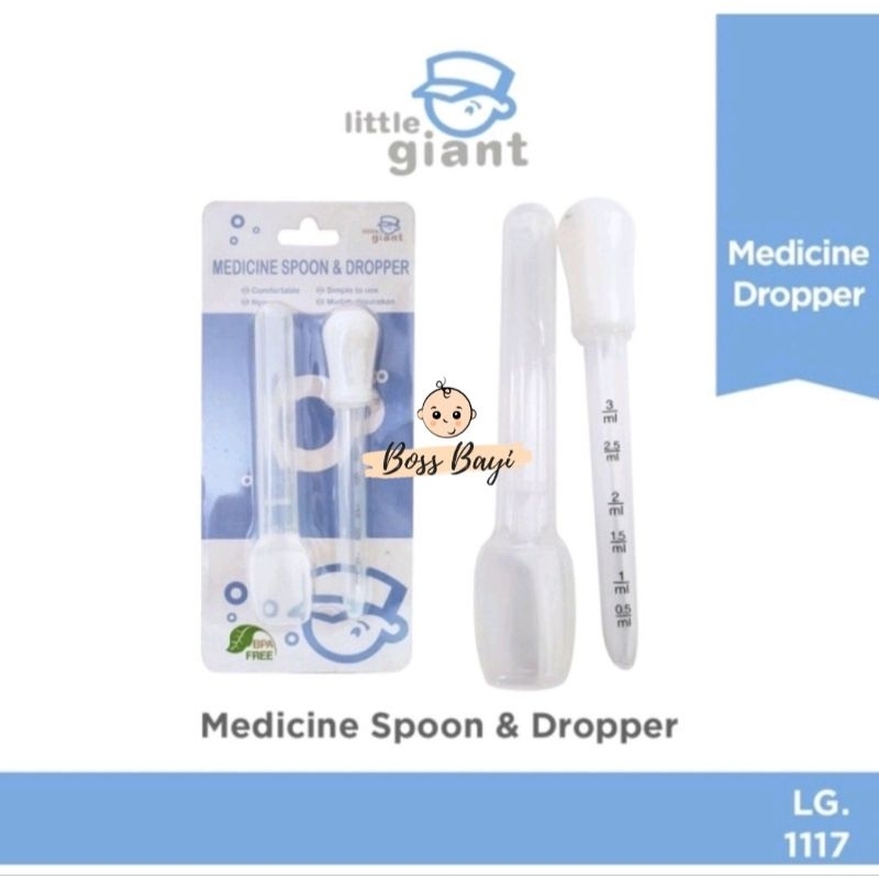 LITTLE GIANT - Medicine Spoon &amp; Dropper (Alat Pemberi Obat untuk Bayi / Infant Dosing) | Pipet Obat | Sendok Takar Obat