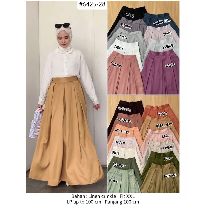 Soraya Skirt / Eyka Basic Colours Pleats Skirt / Rok Plisket Premium / Premium Flare Skirts / Rok Warna Basic