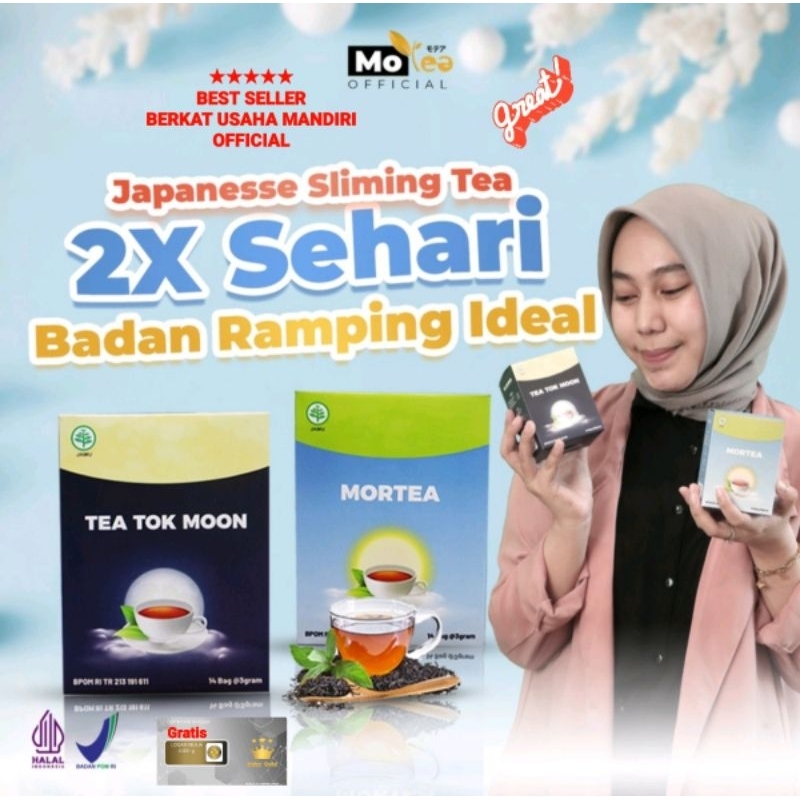 Teh Motea Pelangsing Alami Japanese Diet &amp; Detox Halal &amp; Garansi 100%(Paket 2 box Siang dan Malam)